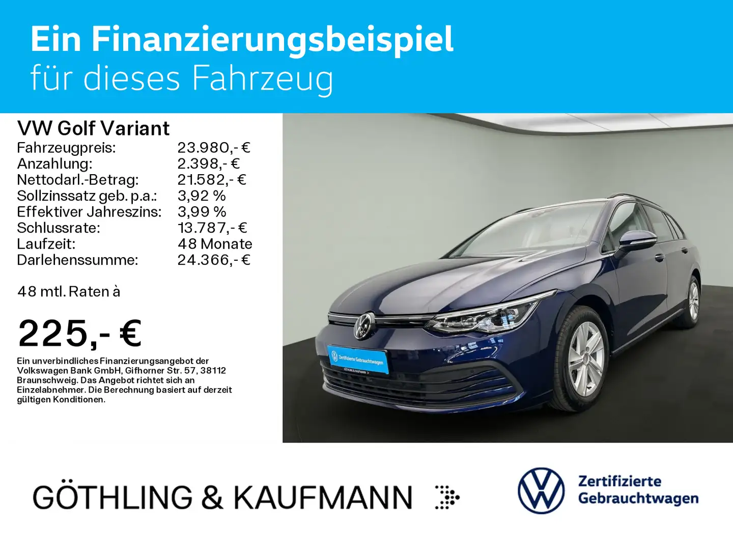 Volkswagen Golf Variant Life 1.5 eTSI 96kW*DSG*NAVI*ASSISTE Bleu - 2