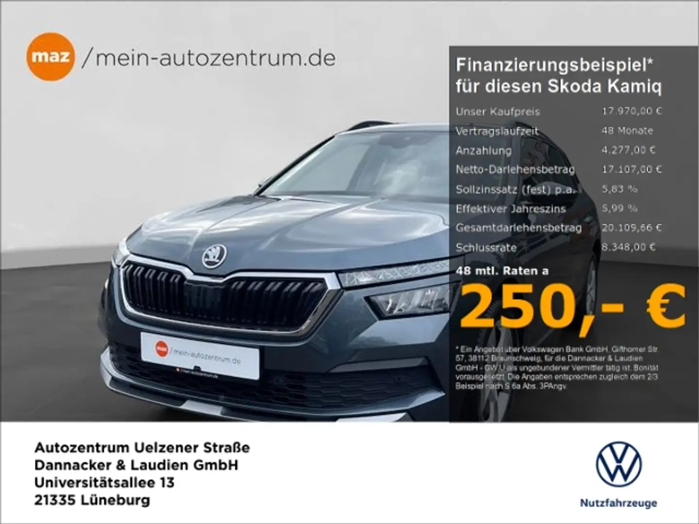 Skoda Kamiq 1.0 TSI Ambition Alu LED PDC Smart Link Te Grau - 1