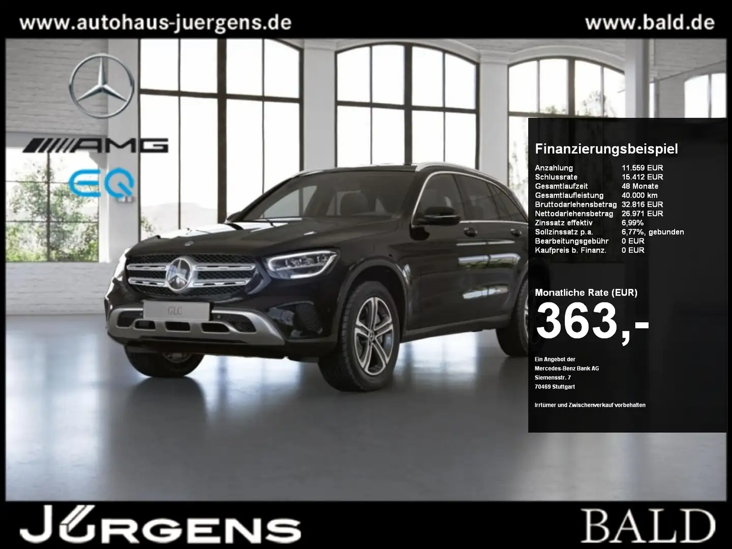 Mercedes-Benz GLC 300 de 4M Navi/Wide/LED/Cam/Totw/Ambiente/18 Noir - 1