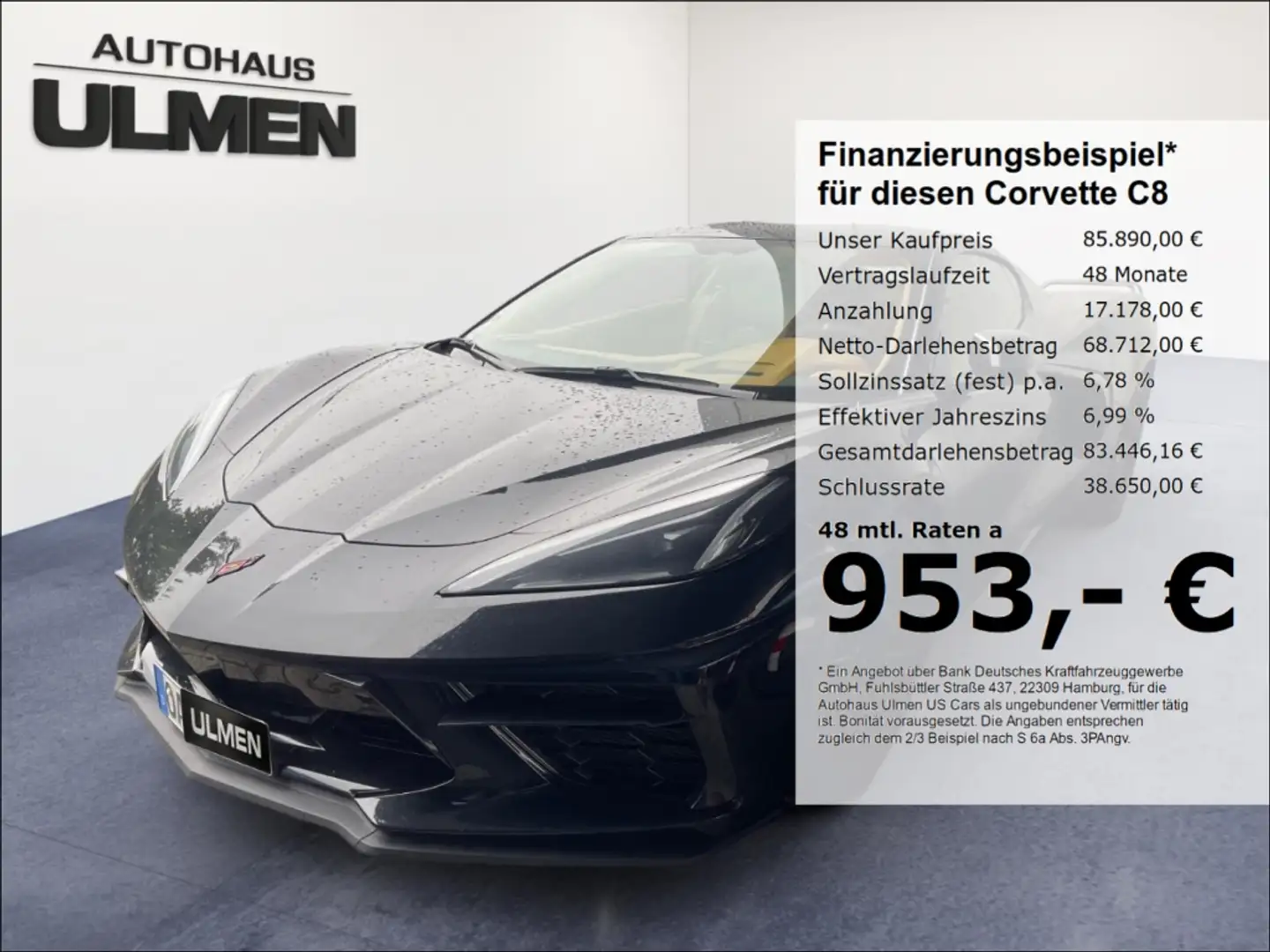 Corvette C8 Stingray 6.2 V8 3LT Z51 Magnetic COC Europamodel Zwart - 1