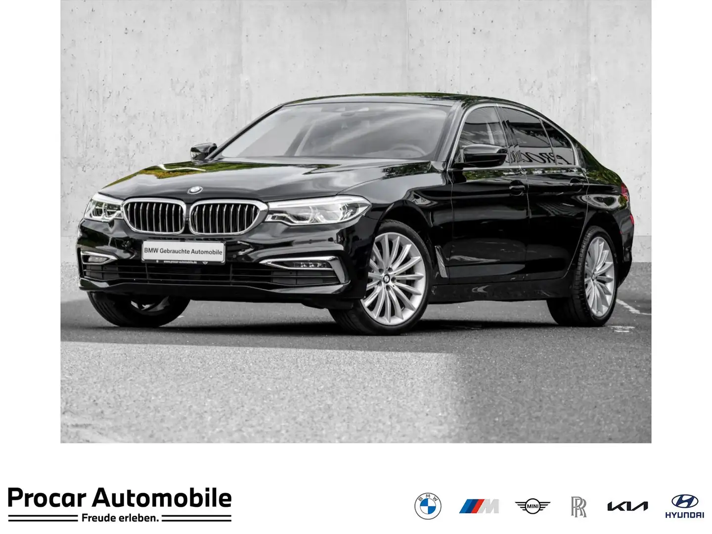 BMW 520 d LUXURY LINE+H/K+HuD+DA+360°+GLASDACH Zwart - 1