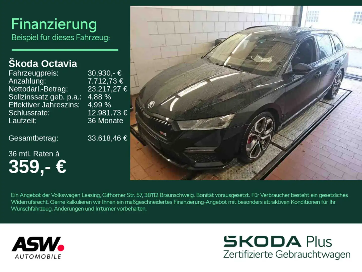 Skoda Octavia RS Combi Plus 2.0TDI 4x4 DSG LED HUD AHK Schwarz - 1