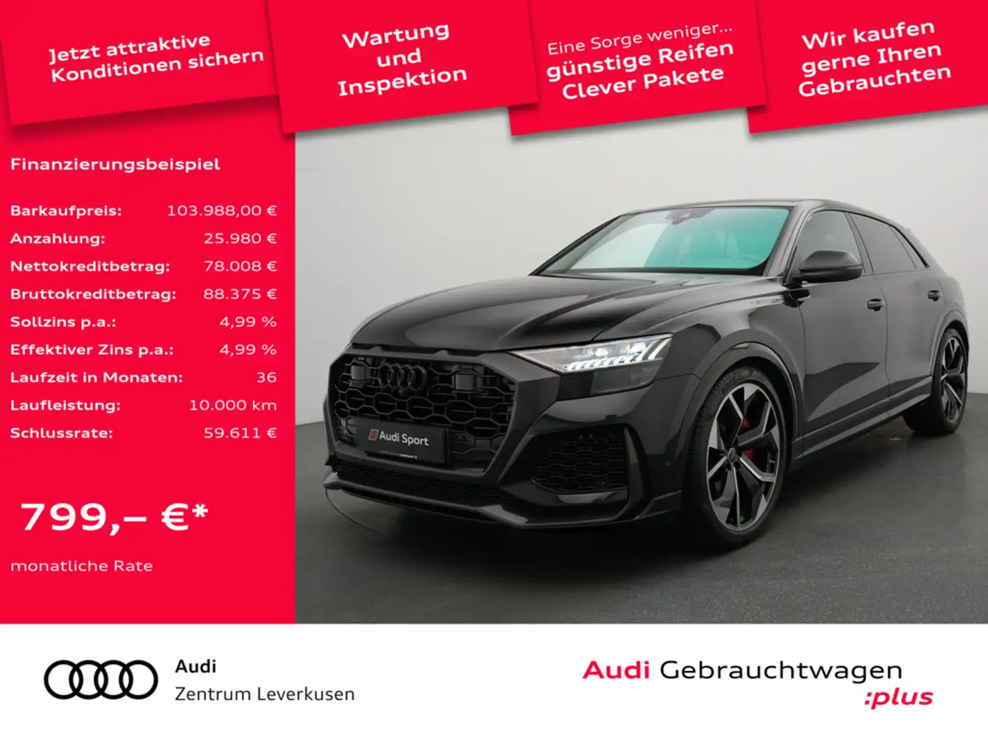 Audi RS Q8 DYNAMIK PAKET PLUS SITZBELÜ. MASSAGE ACC Schwarz - 1
