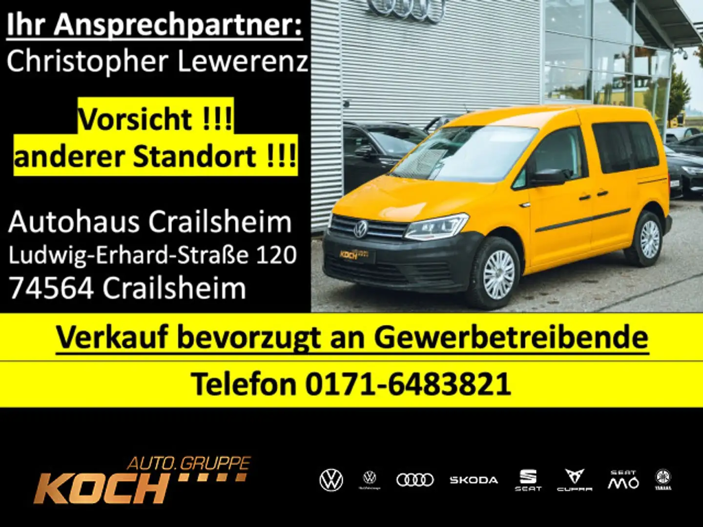 Volkswagen Caddy Trendline 2.0 TDI Navi Xenon Jaune - 1