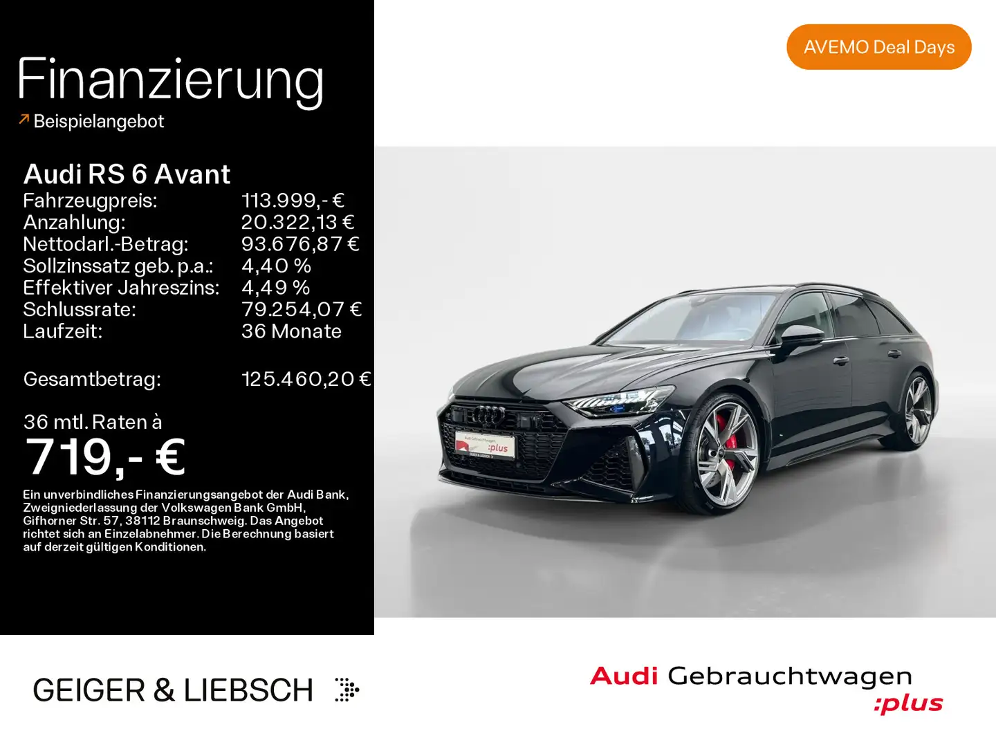 Audi RS6 *NAVI-PLUS*HUD*RS-AGA*PANO*OPTIK-PAKET Noir - 1