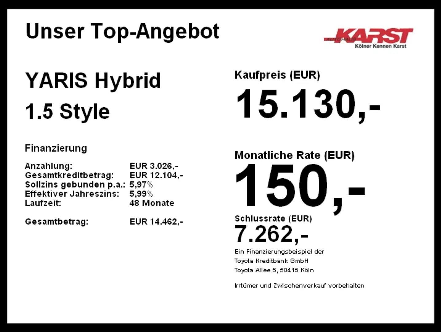 Toyota Yaris Hybrid 1.5 Style Selection Kamera Rot - 2