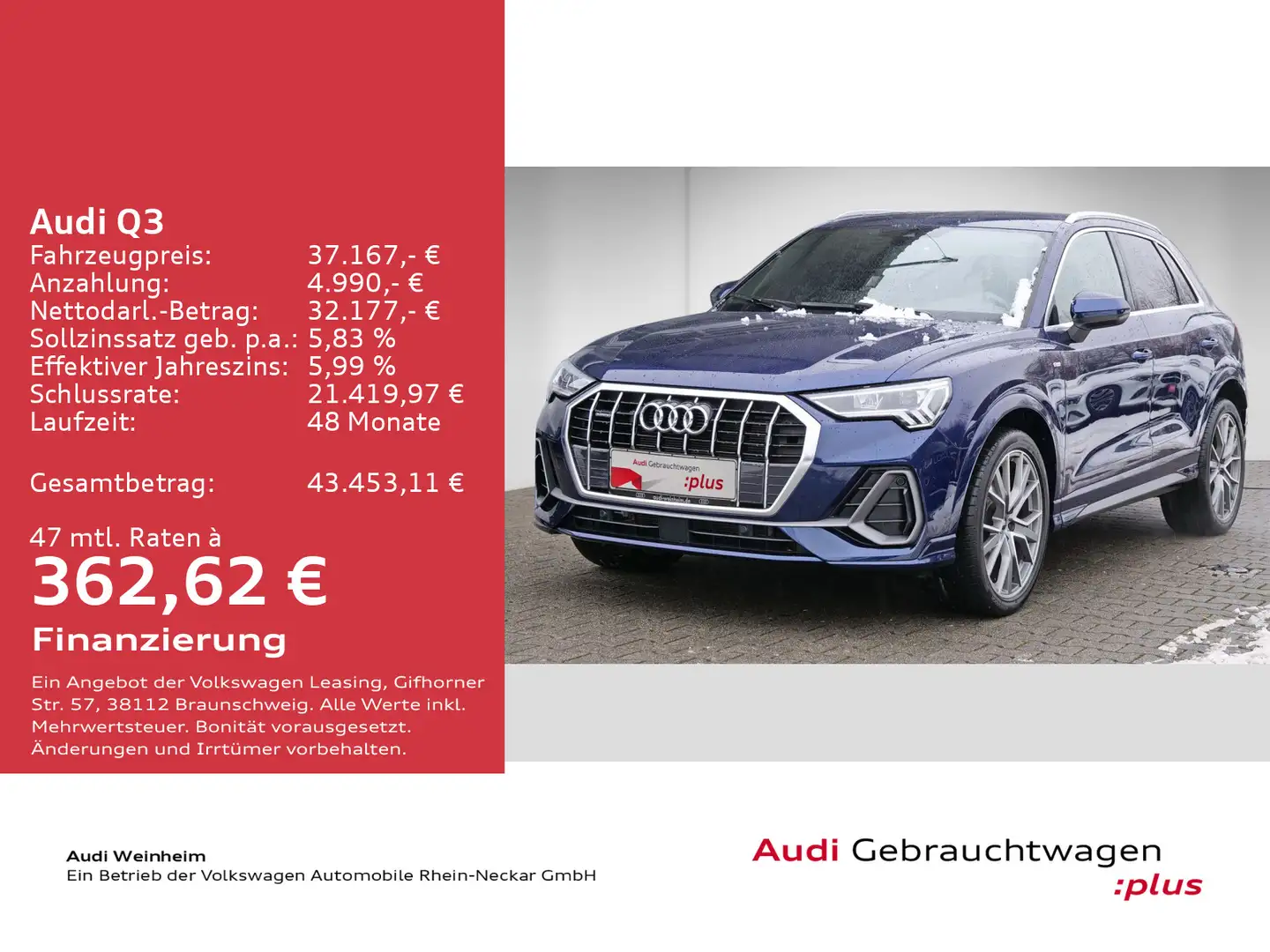 Audi Q3 40 TDI 2x S-Line quattro LED Navi S-tronic uv Blau - 2
