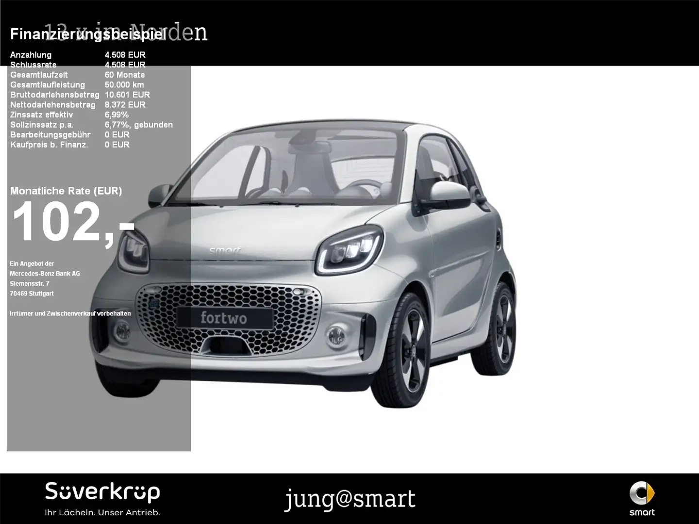 smart forTwo EQ  passion EXCLUSIVE PANO KAMERA 22KW Silber - 1