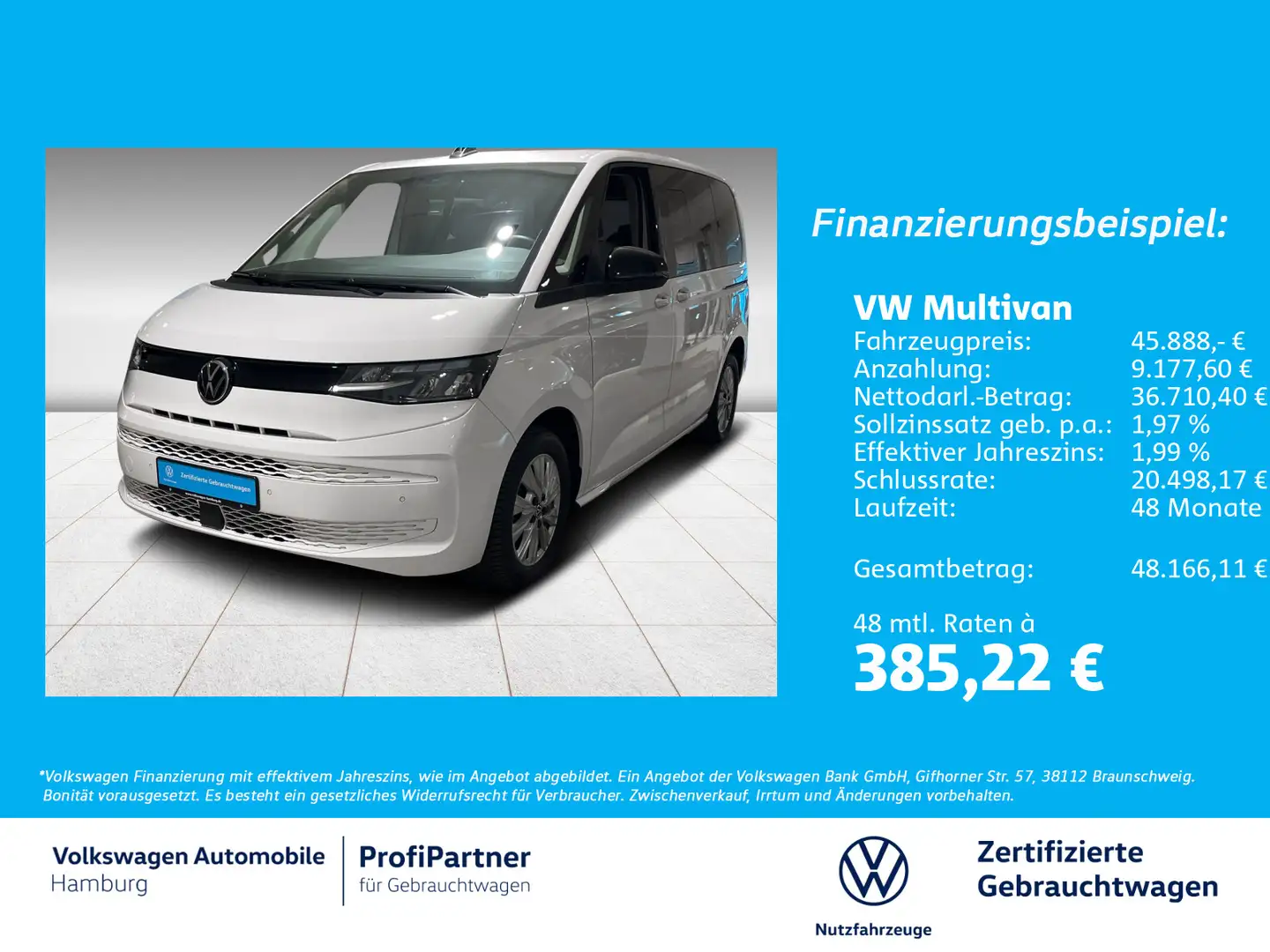 Volkswagen T7 Multivan 2.0 TDI DSG ACC LED Sitzhzg AppConnect Weiß - 1