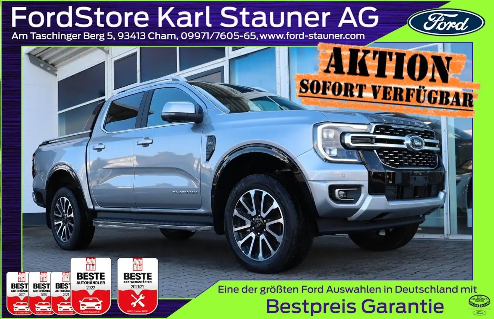 Ford Ranger Platinum STANDHEIZUNG 3,99% FIN* AHK Argent - 1