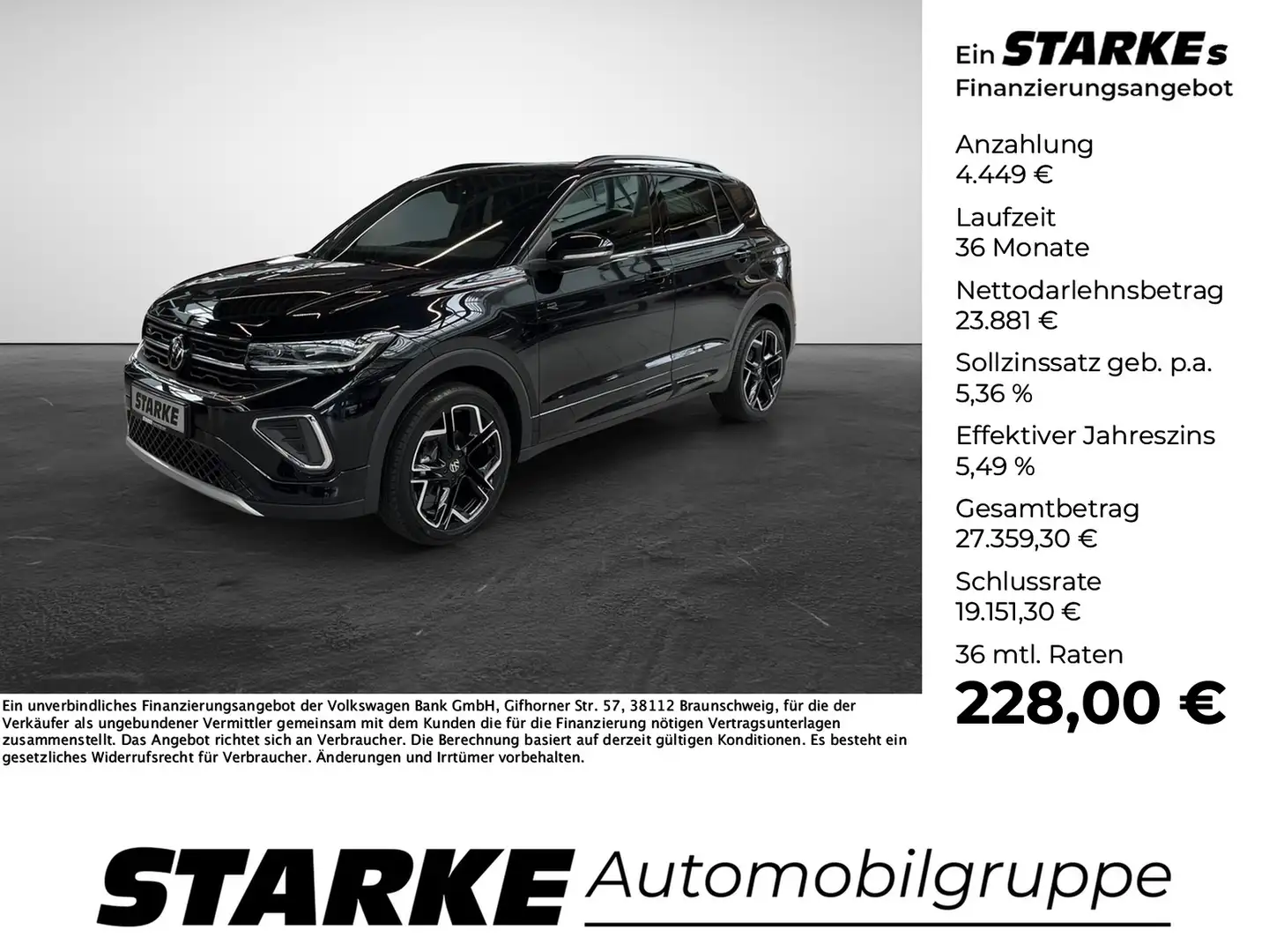 Volkswagen T-Cross 1.0 TSI DSG R-Line Noir - 1