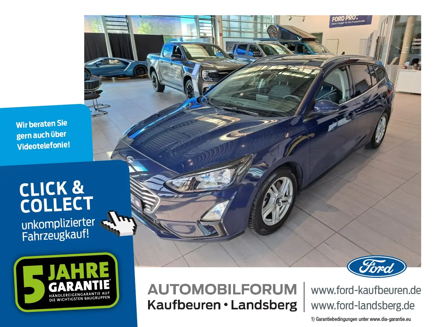 Ford Focus Turnier 1.0 EcoBoost C&C LED Navi SHZ RFK Blau - 1