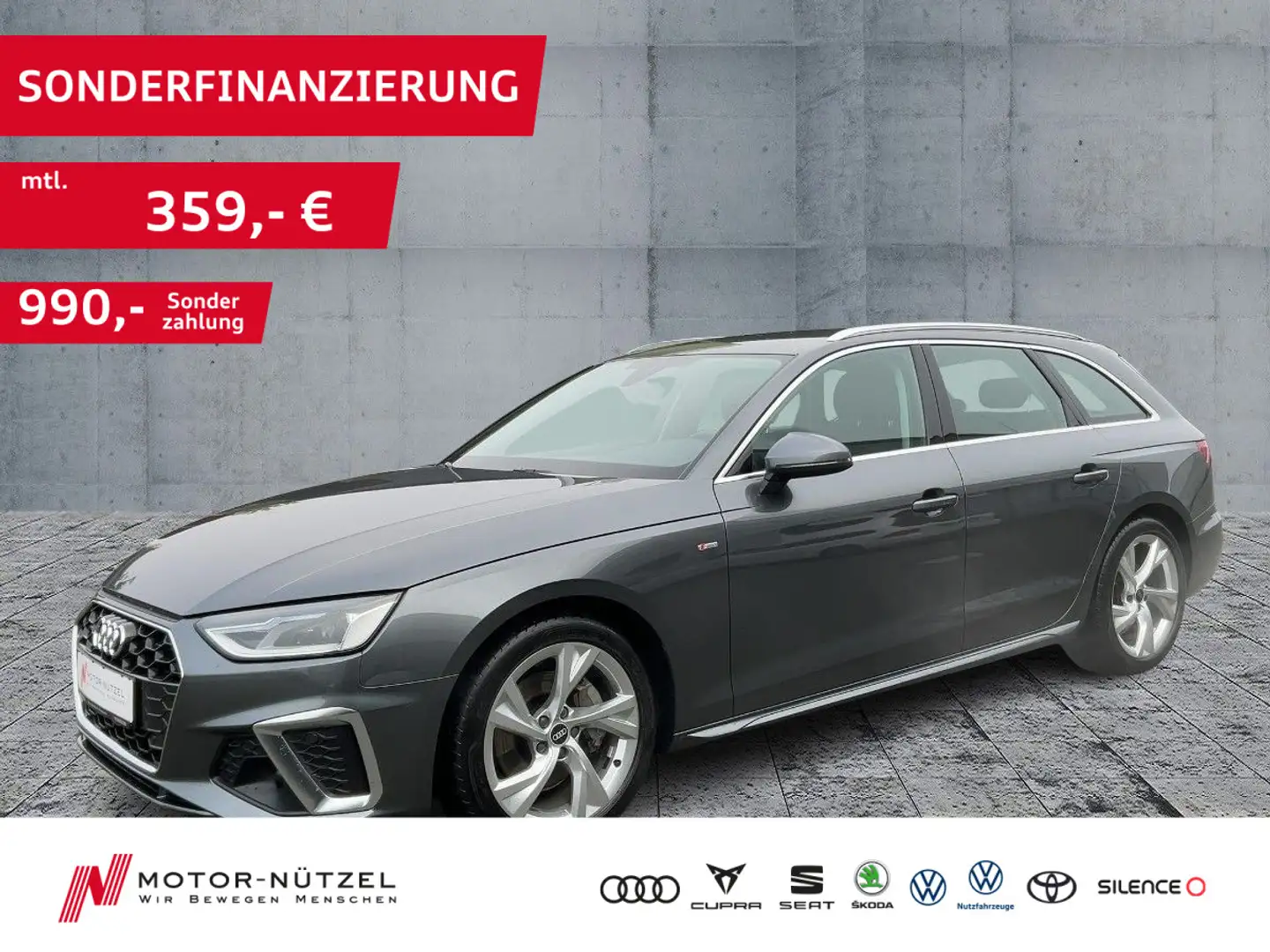 Audi A4 40 TDI S-TR QU S-LINE LED+NAVI+SHZ+18" Grau - 1