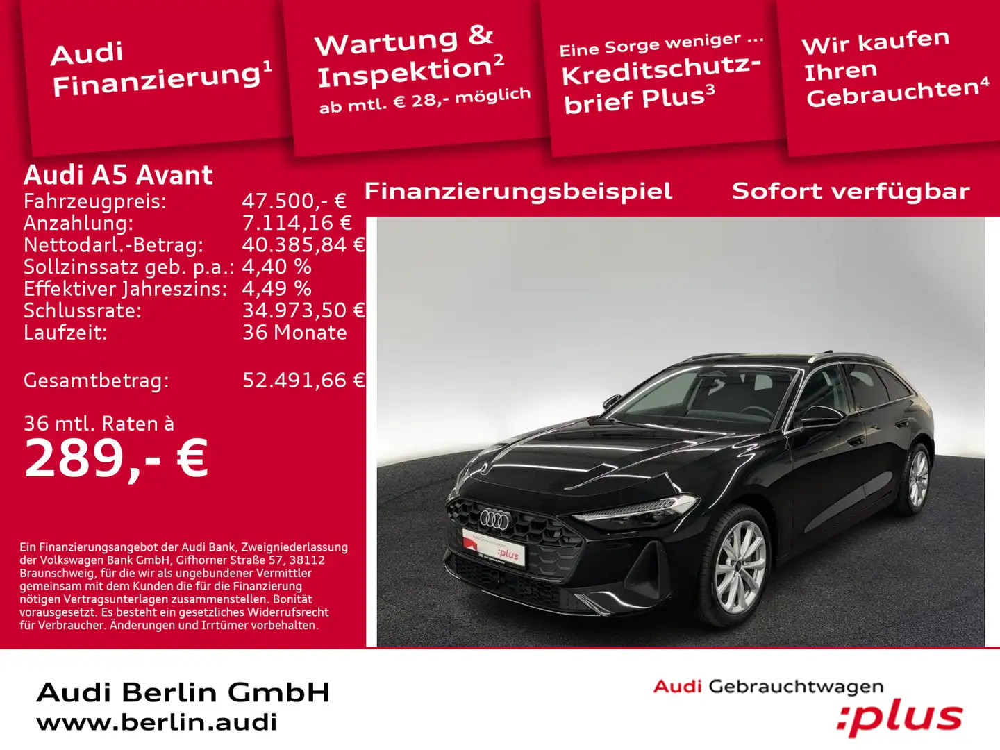 Audi A5 TFSI S tr. NAVI AHK MATRIX 360° VIRTUAL Schwarz - 1