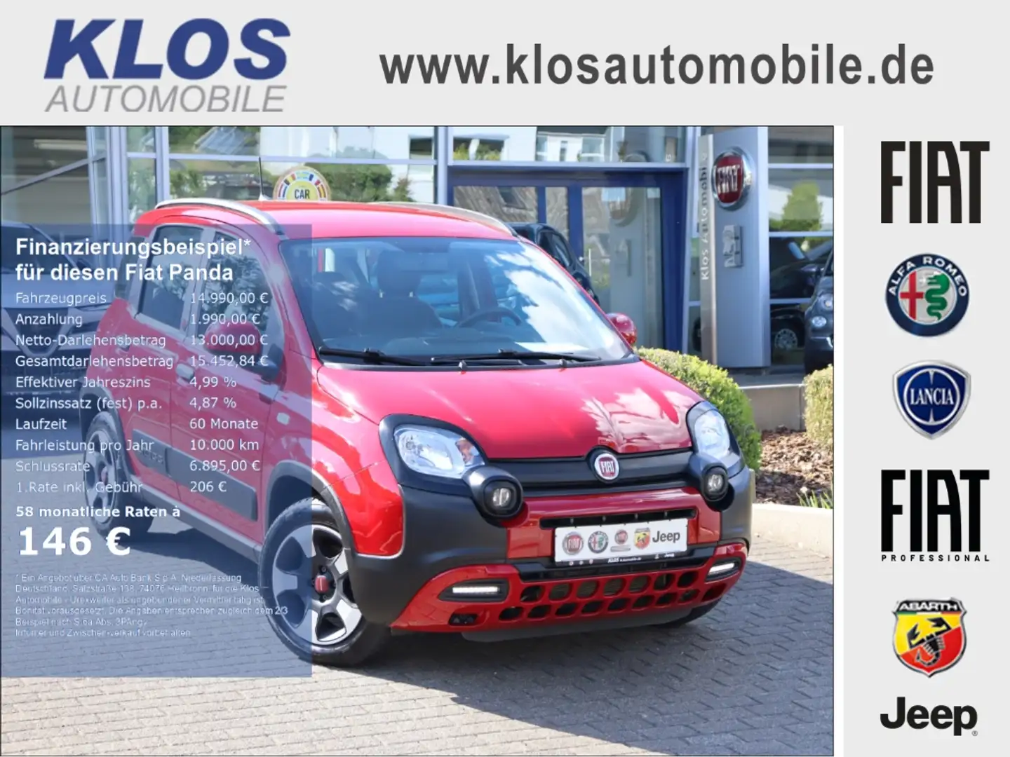 Fiat Panda RED 1.0 GSE 70PS HYBRID KLIMAAUTO CARPLAY DAB Rojo - 1