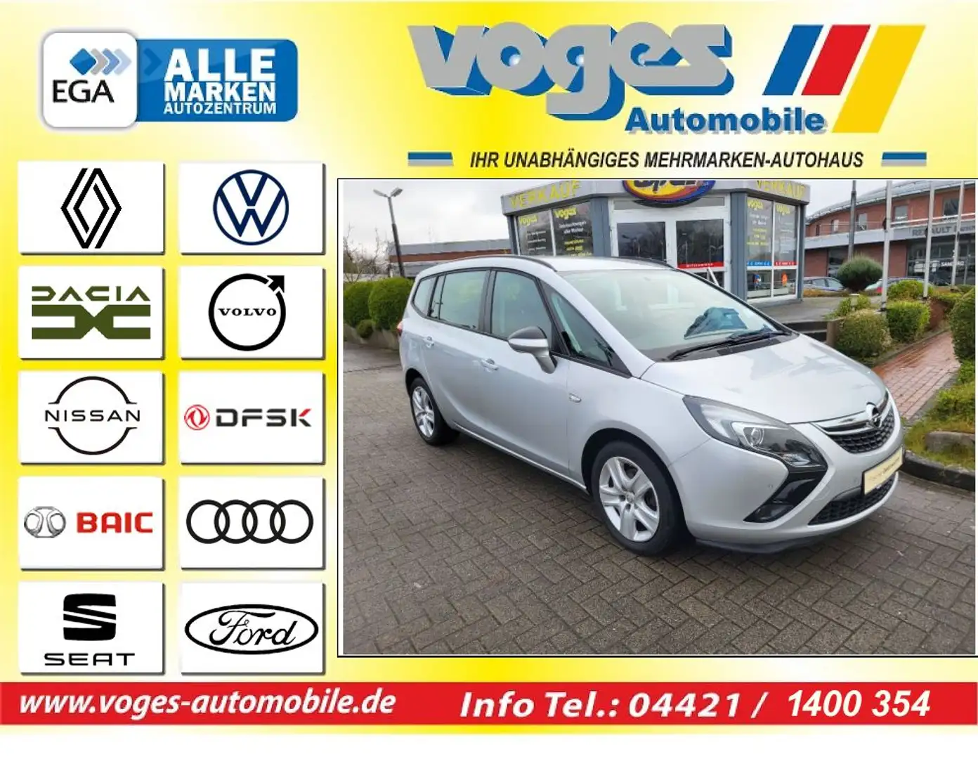 Opel Zafira Tourer 1.4 Turbo Active 7-Sitzer Plateado - 1