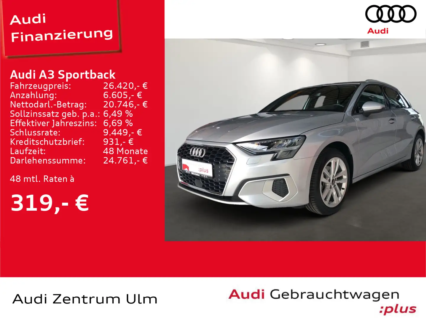 Audi A3 advanced 30TDI PDC SHZ VIRT 5J.GAR. Argintiu - 1
