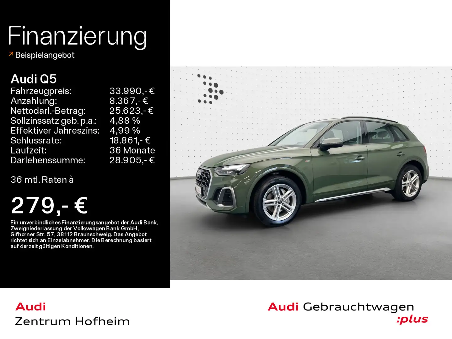 Audi Q5 35 TDI S line S tro*LED*Virtual*Navi+*Sportsi Groen - 1