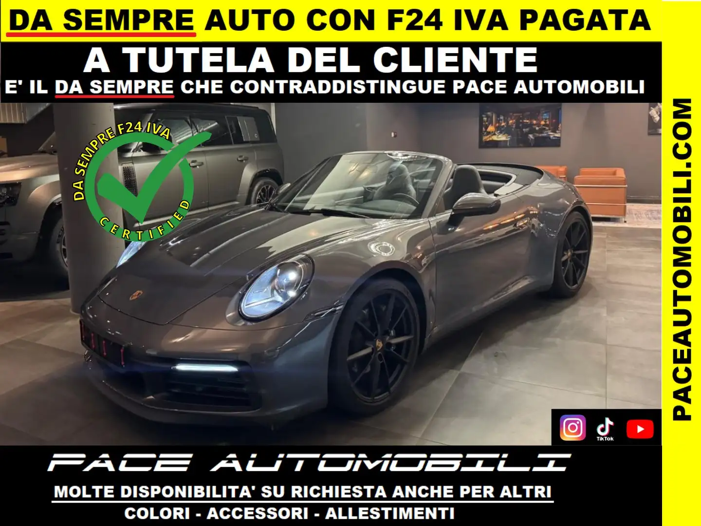 Porsche 992 911 992 CARRERA CABRIO KAMERA SPORT CHRONO PELLE Grigio - 1