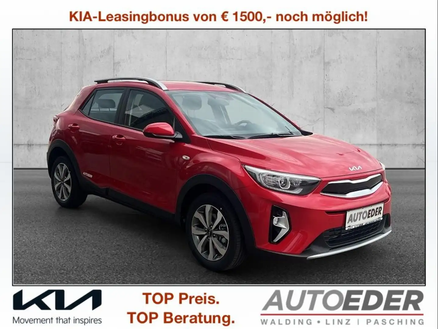 Kia Stonic 1,0 TGDI GPF ISG Silber Rot - 1