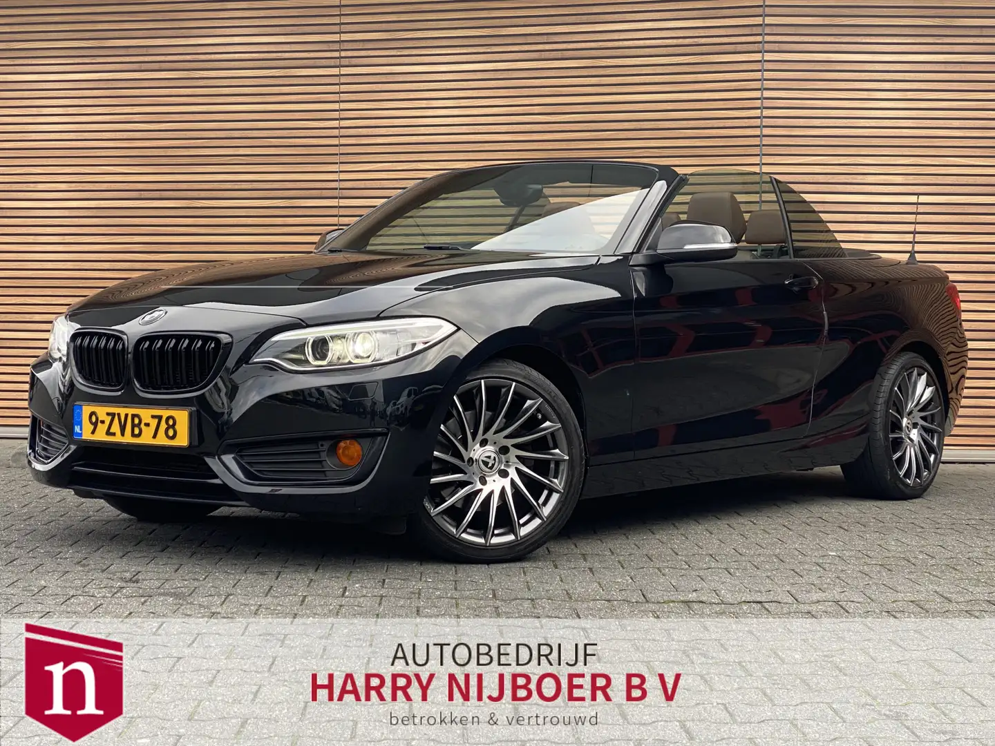 BMW 220 2-serie Cabrio 220i Leer / Automaat / Lage km stan Noir - 1