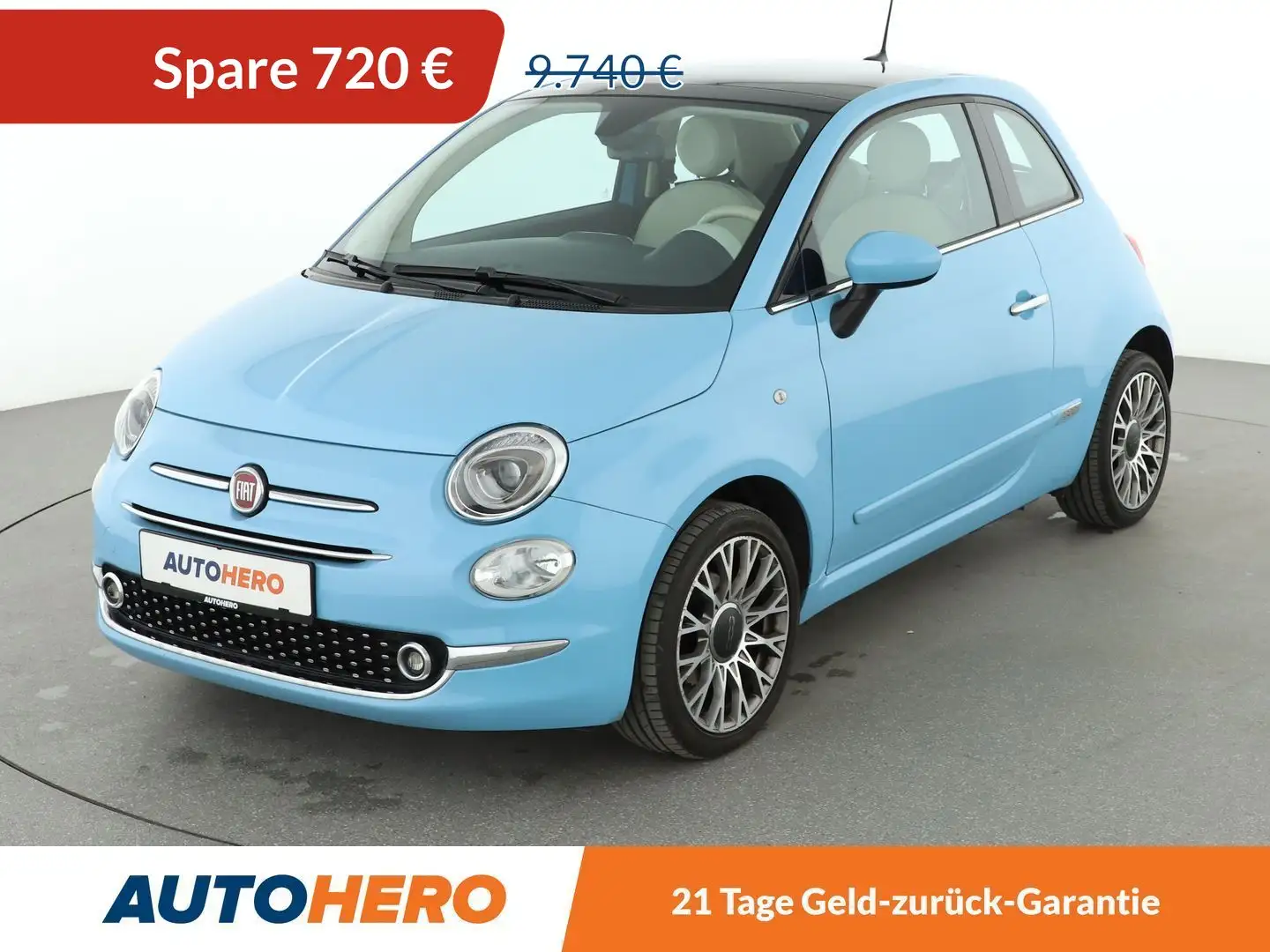 Fiat 500 1.2 Lounge *NAVI*PDC*ALU*PANO* Blau - 1