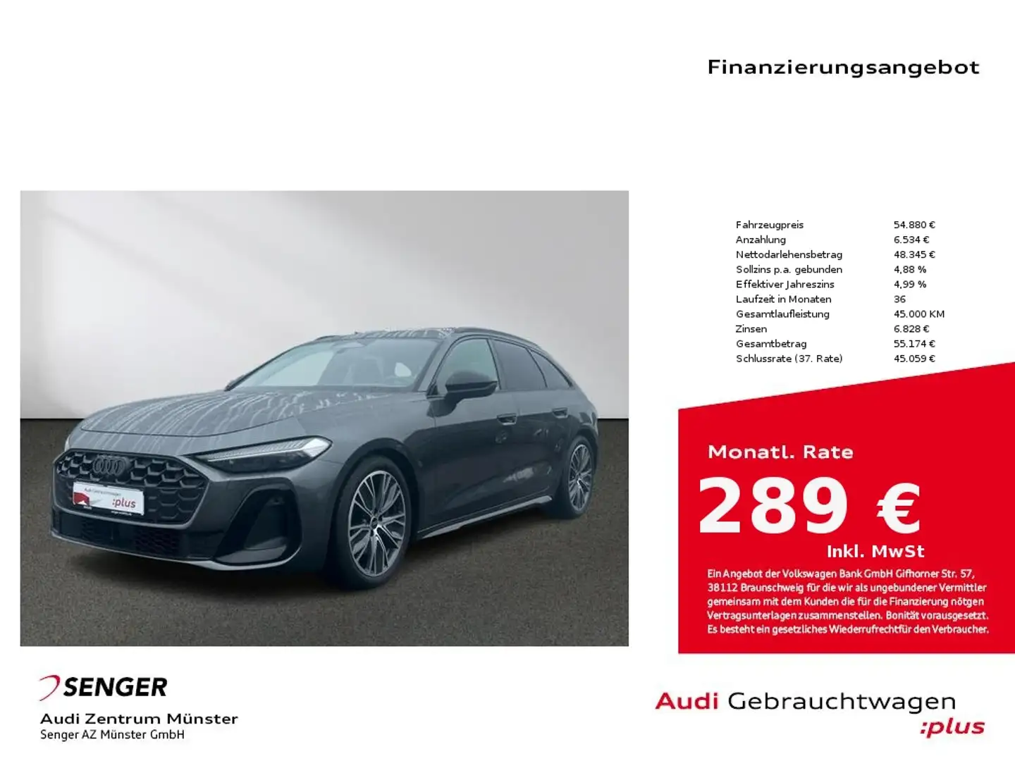 Audi A5 Avant 40 TDI quattro S line MMI Matrix B&O Grau - 1