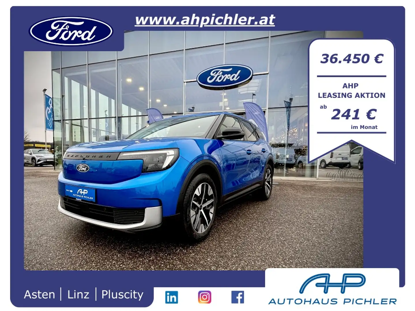 Ford Explorer EV 77kWh 286PS RWD LEASING AKTION Blau - 1