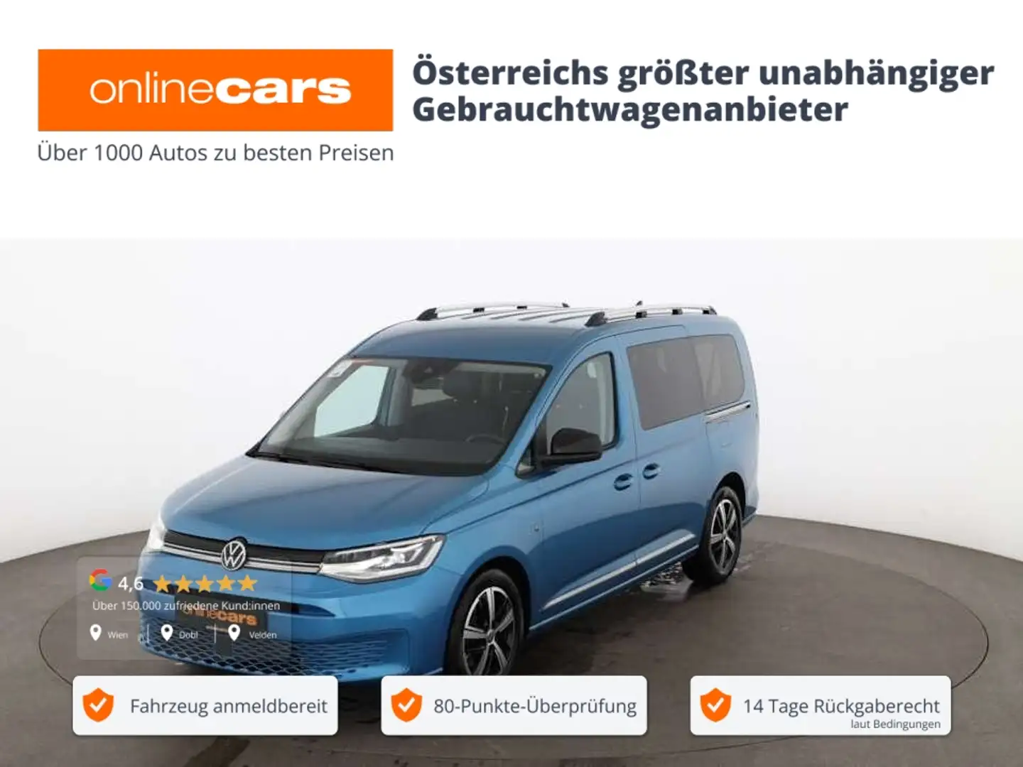 Volkswagen Caddy 2.0 TDI Style Maxi Aut 7-SITZ LED AHK RADAR Blau - 1