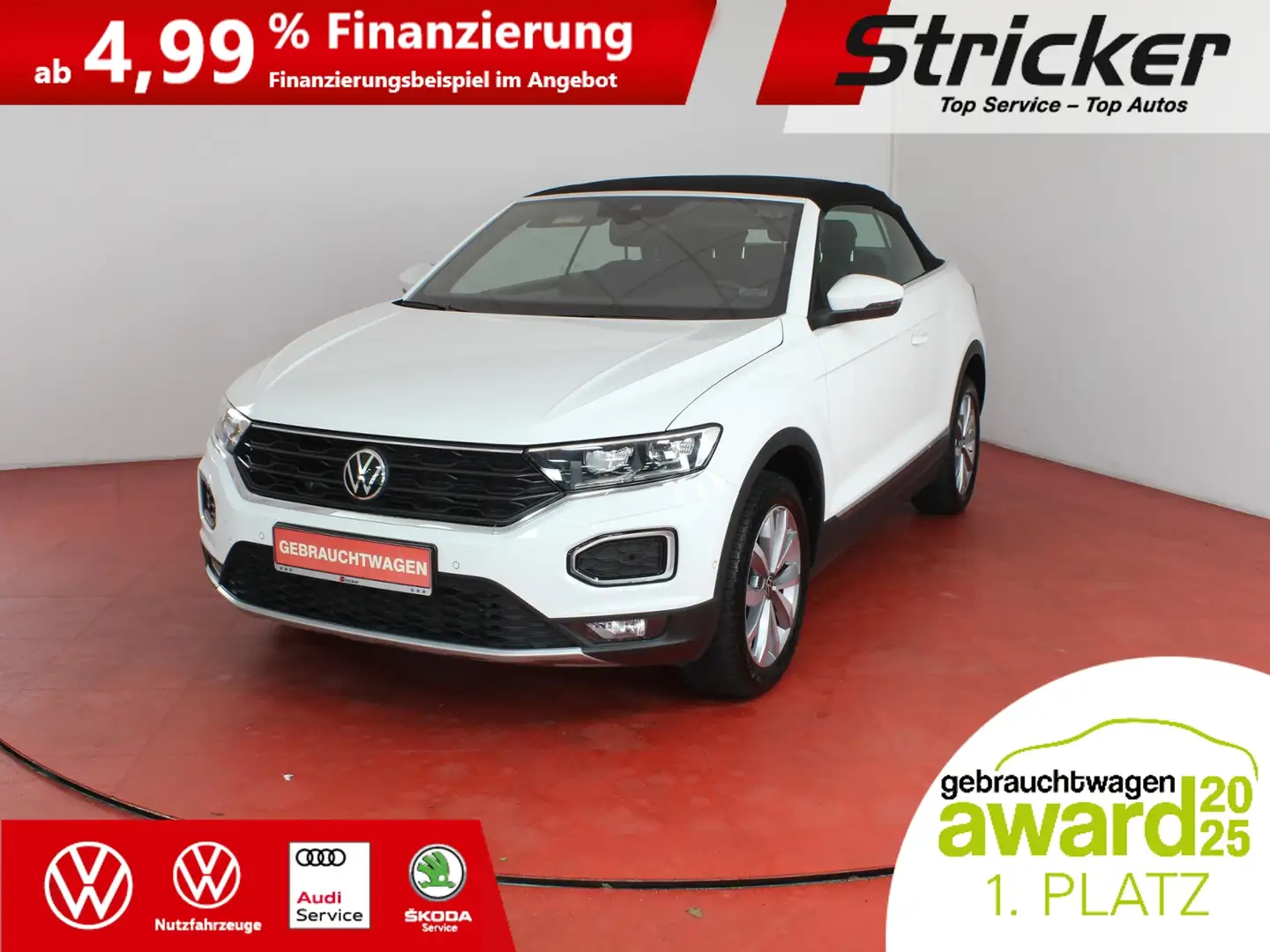 Volkswagen T-Roc Cabriolet Style 1.0TSI 237,-ohne Anzahlung Navi A Weiß - 1