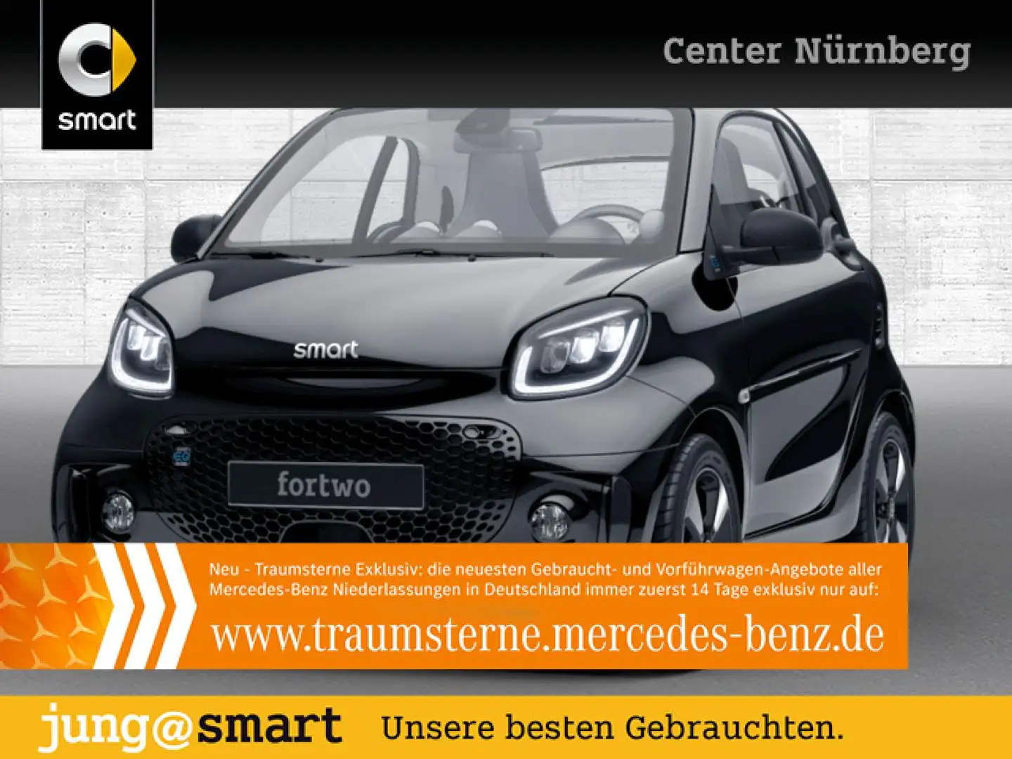 smart forTwo EQ 60kWed passion SHZ Pano PDC+Kamera Klima Schwarz - 1