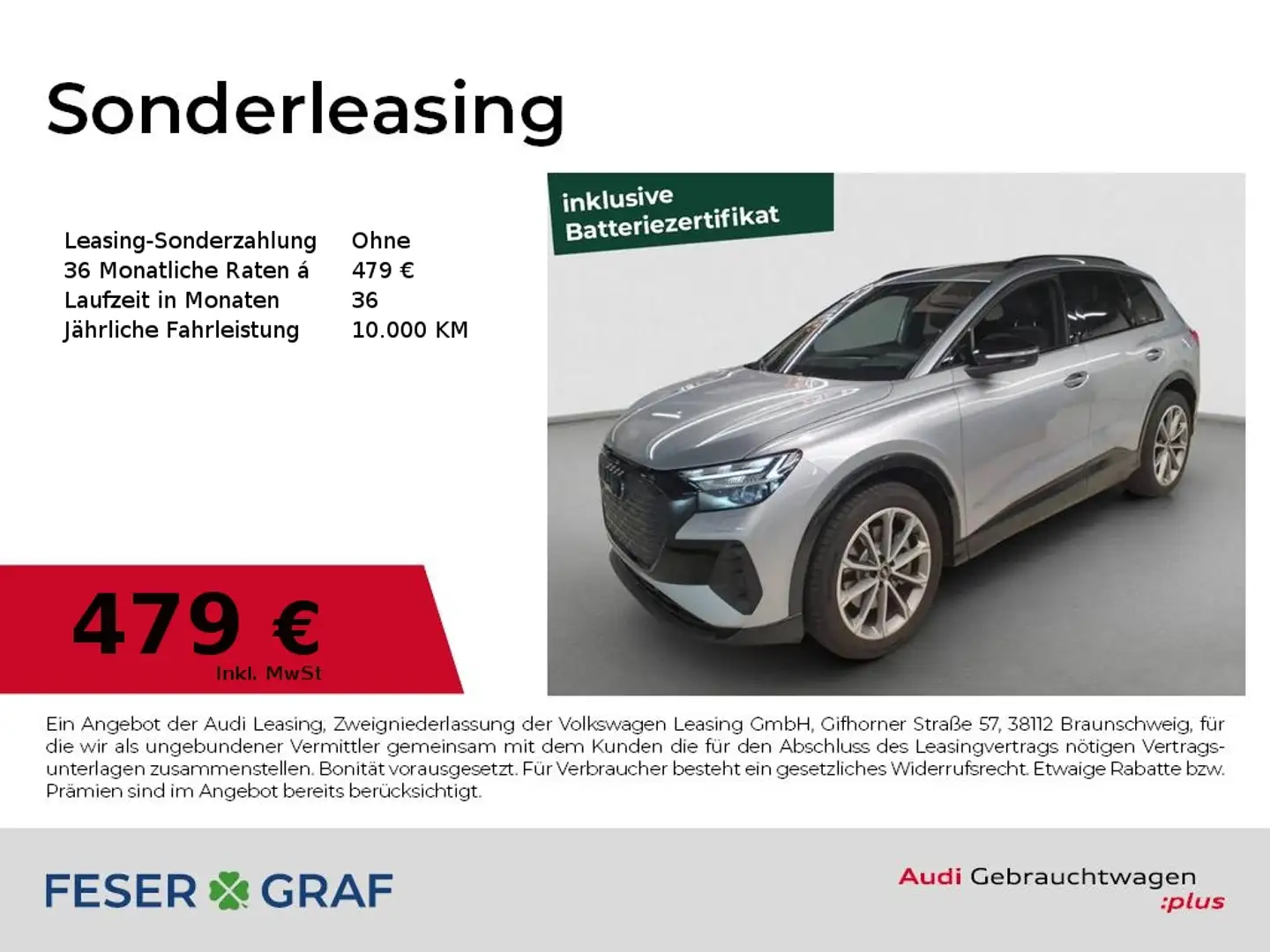 Audi Q4 e-tron 55 e-tron quattro MATRIX/NAVI/AHK Argent - 1
