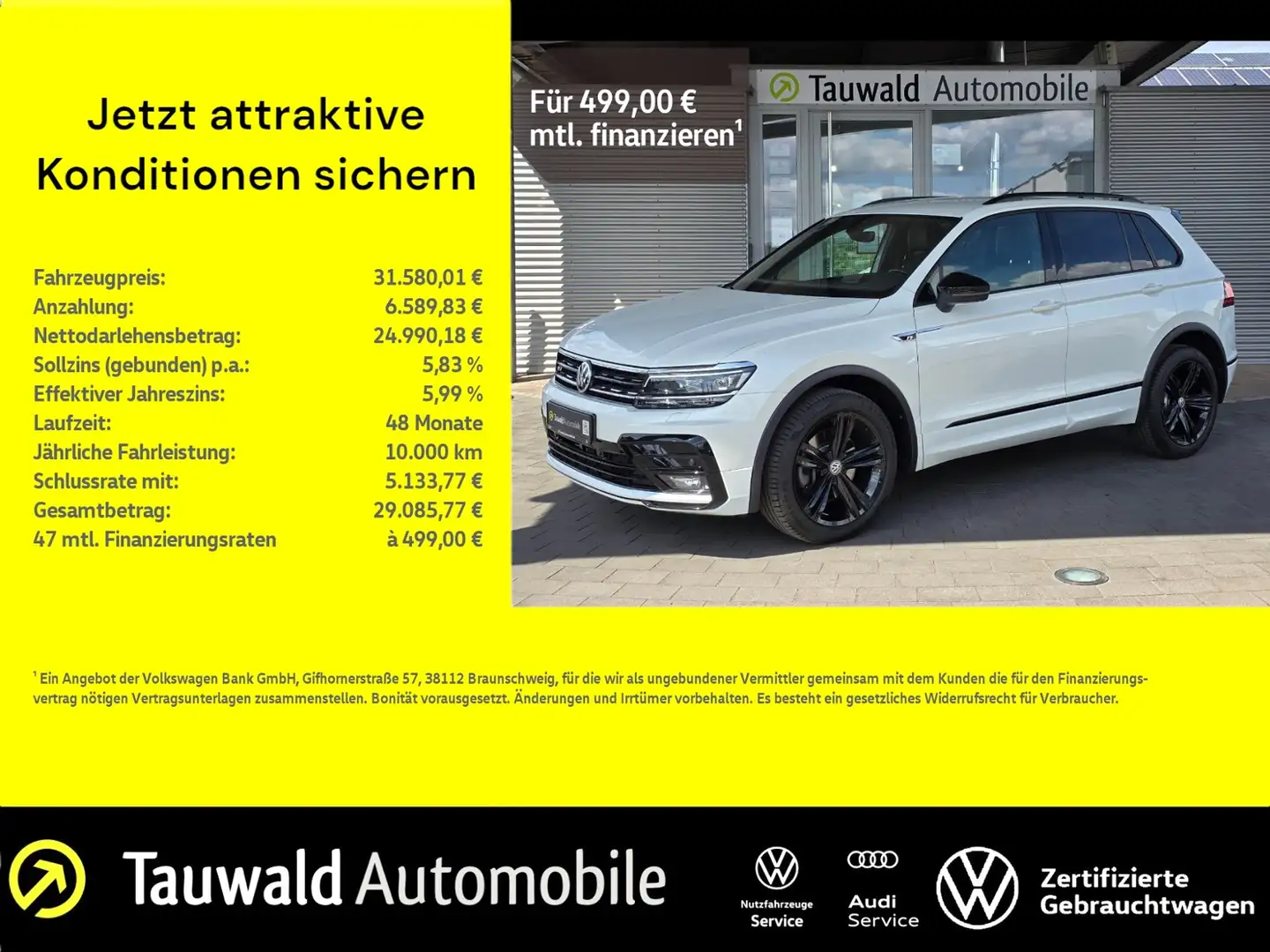 Volkswagen Tiguan 2.0 TSI DSG 4M R-Line AHK/HUD/DCC/ACC Bianco - 1
