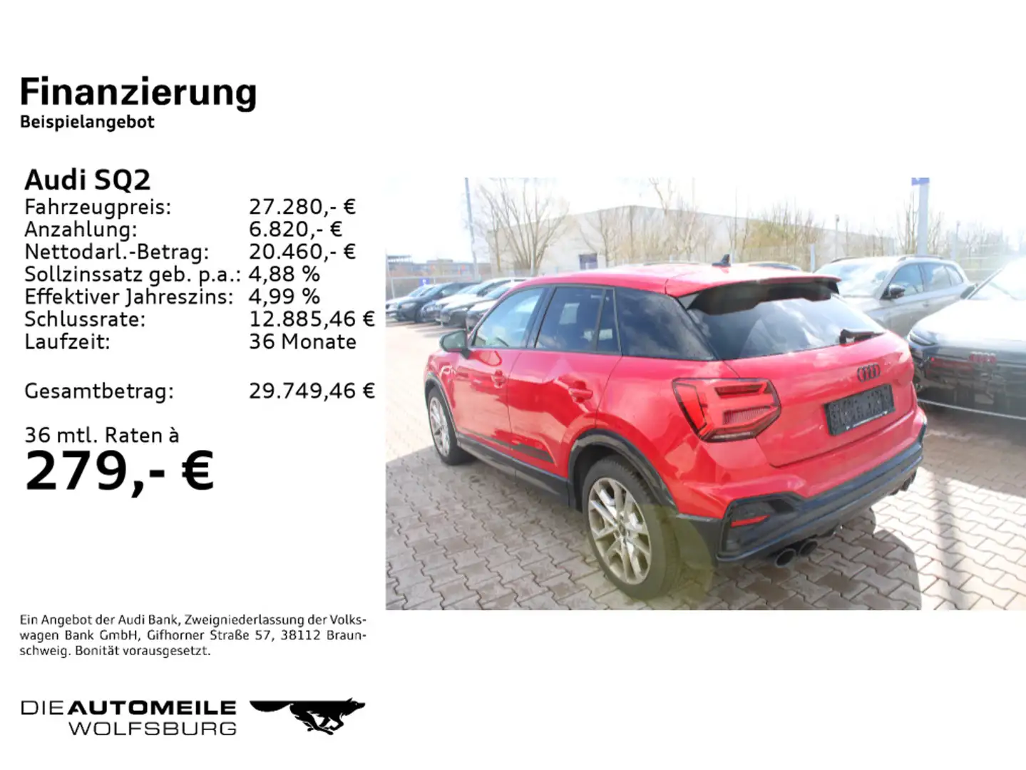 Audi SQ2 2.0 TFSI S-tronic quattro Pano/Tempo/Einpark Rojo - 2