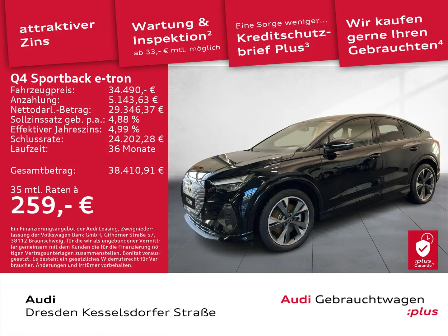 Audi Q4 e-tron Q4 Sportback 40 e-tron Kamera LED Navi HUD Schwarz - 1