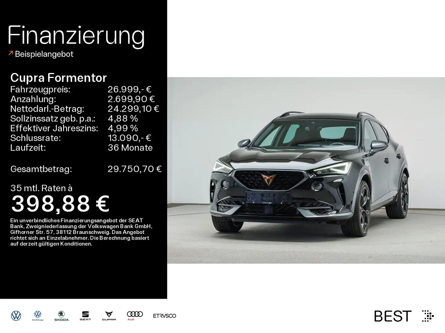 CUPRA Formentor 1.4 e-Hybrid VZ*LED*AHK*KAMERA*PDC*SHZ Schwarz - 1