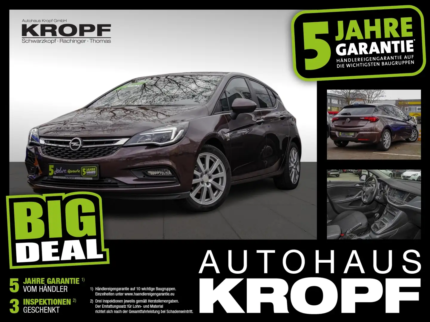 Opel Astra K 1.0 Turbo Active SHZ+Winterp.+2xKlima+LM Braun - 1