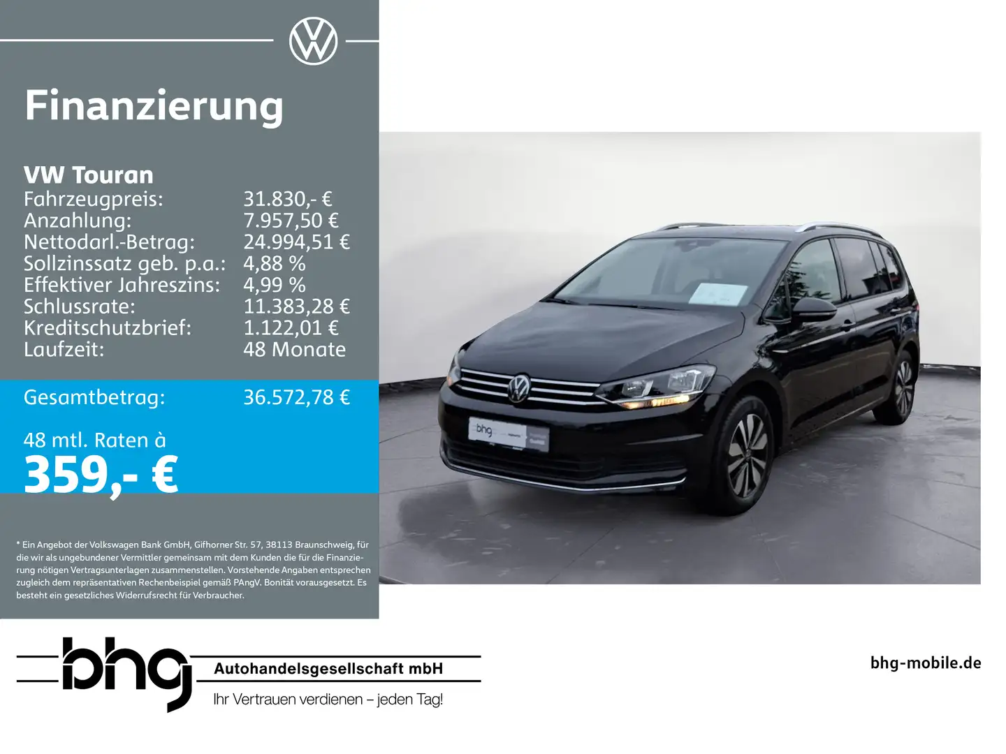 Volkswagen Touran 1.5 TSI ACT OPF Goal Noir - 1