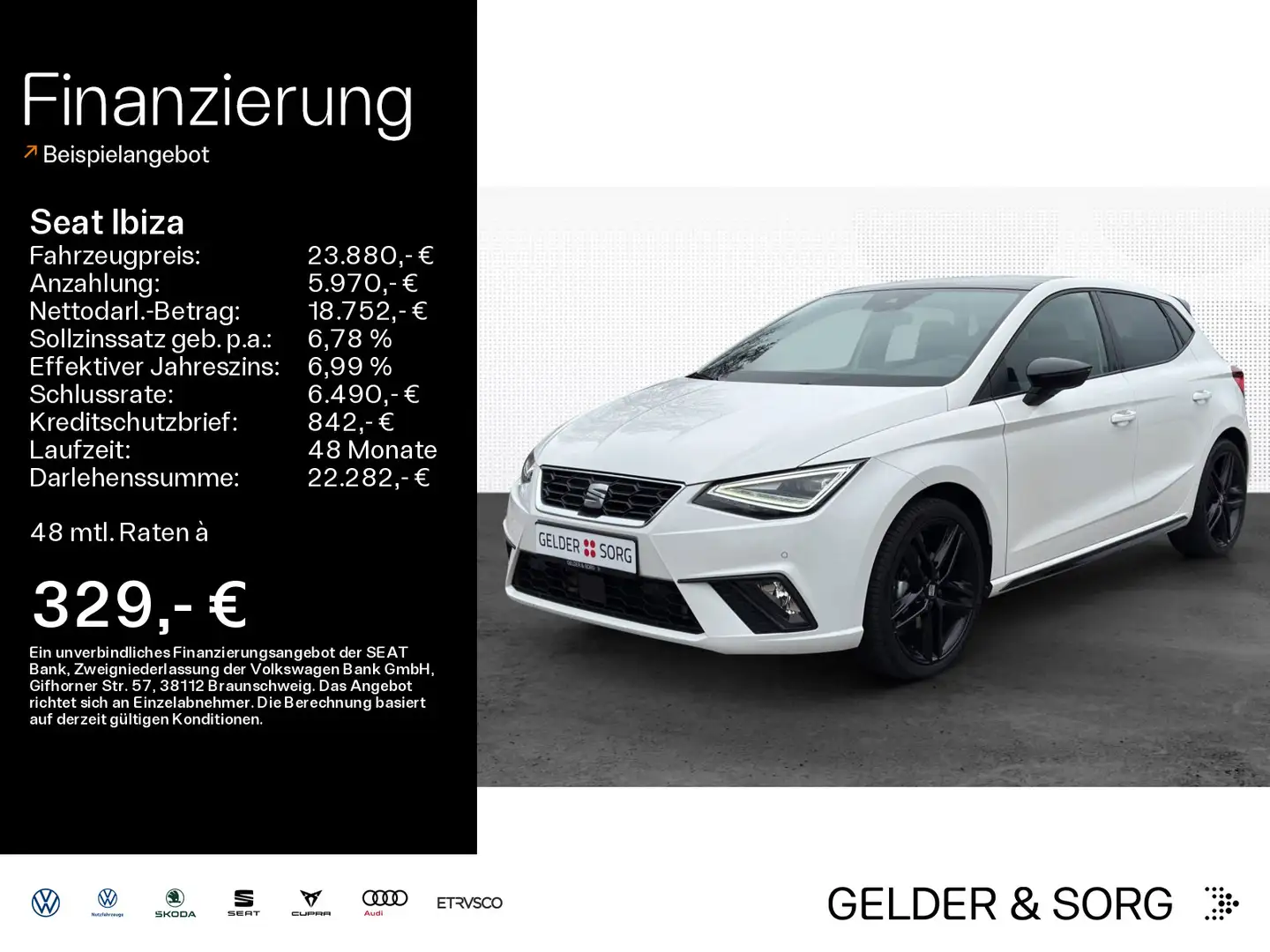 SEAT Ibiza FR 1.5 TSI RFK*Pano*LED*Navigation*ACC Weiß - 1