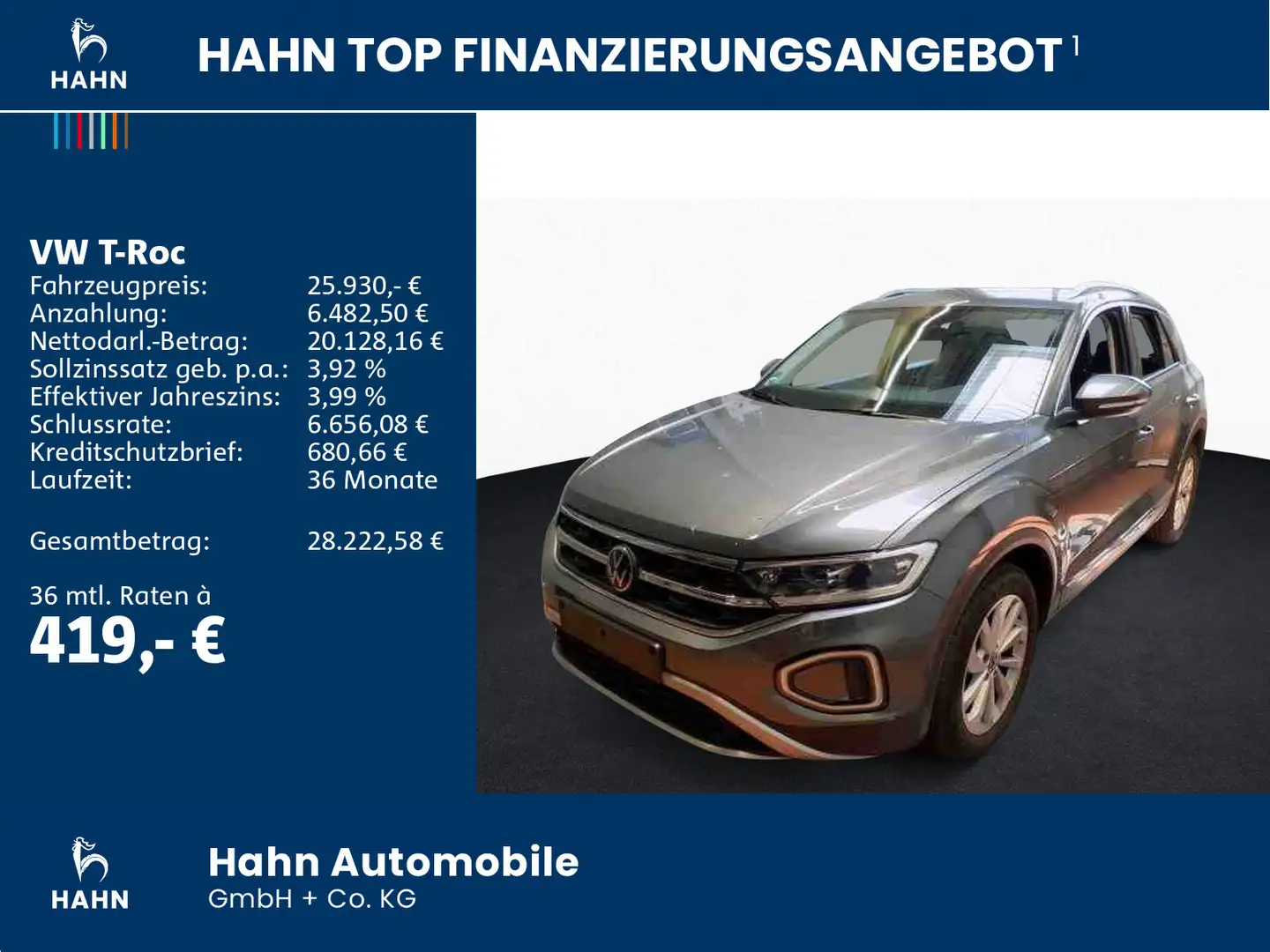 Volkswagen T-Roc 1.5 TSI DSG Style Standh.Navi LED CAM ACC Grau - 2