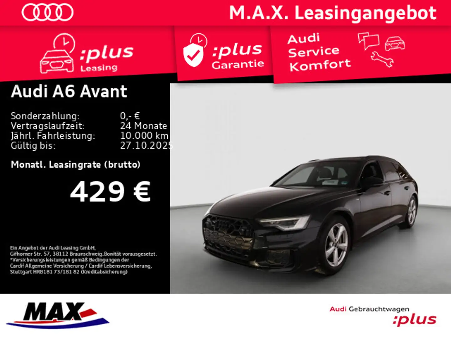 Audi A6 50 TDI QUATT S LINE AHK+MATRIX+HUD+PANO Schwarz - 1