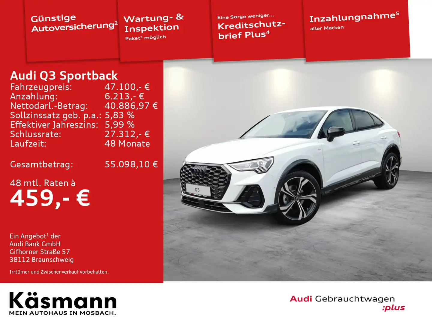 Audi Q3 S line 35TFSI NAV KAM LED SHZ ACC Weiß - 1