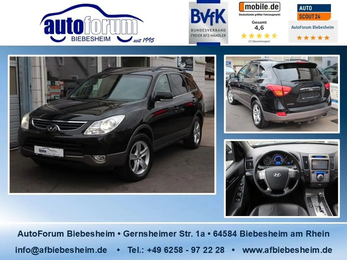 Hyundai iX55 3.0 V6 CRDi Comfort Navi*S-Dach*Xenon*AHK Černá - 1