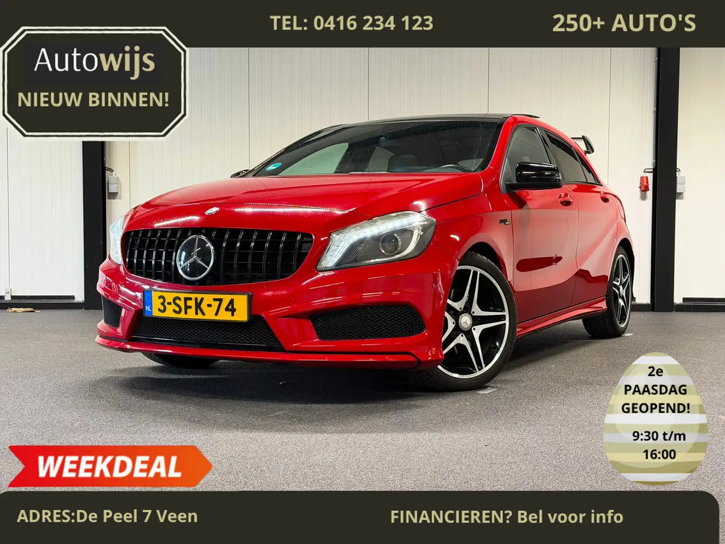 Mercedes-Benz A 200 Prestige|A45 LOOK|PANO|NAVI|STOELVERW|LED| Rojo - 1