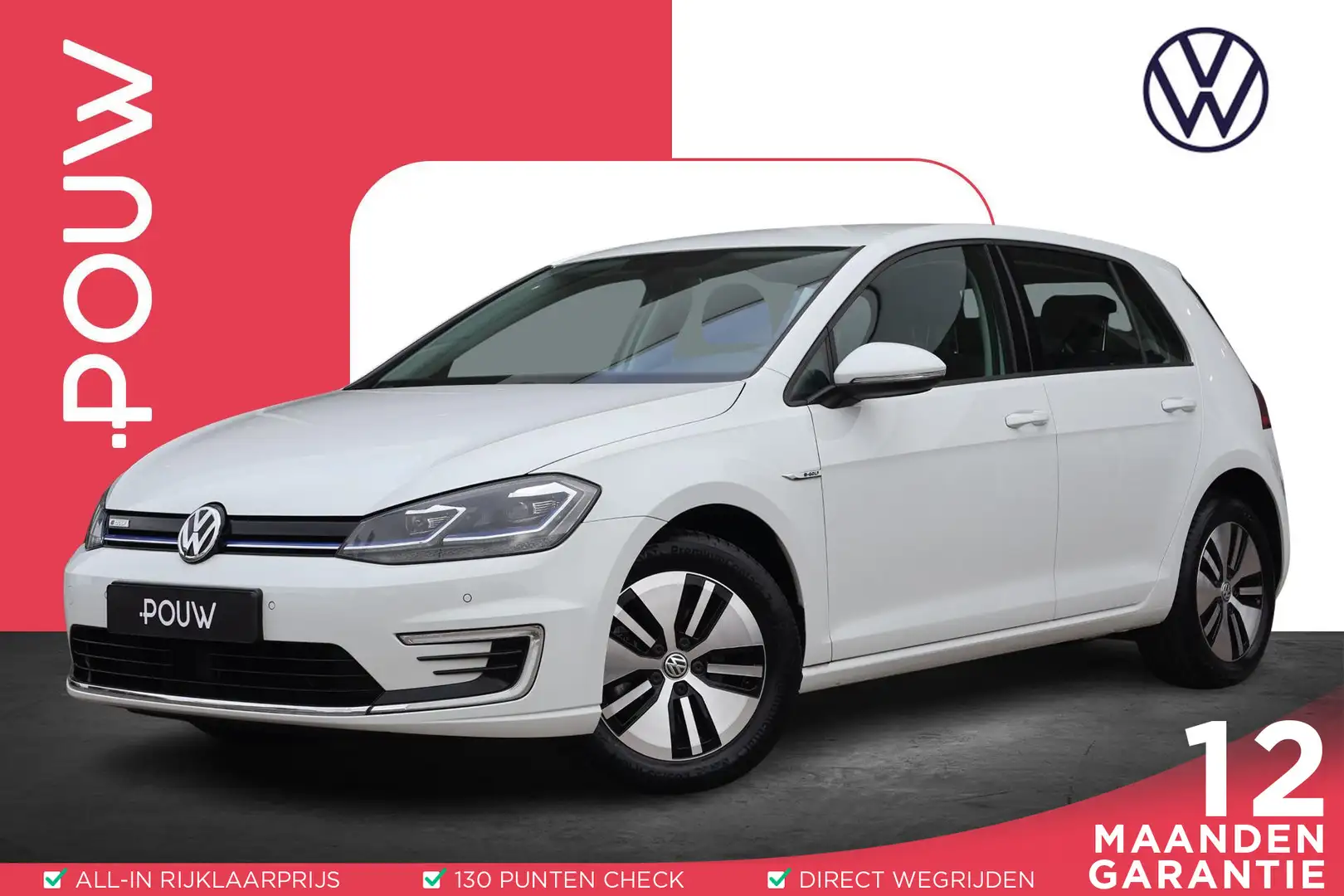 Volkswagen e-Golf 136pk E-DITION | SoH 95% | Apple Carplay/Android A Weiß - 1