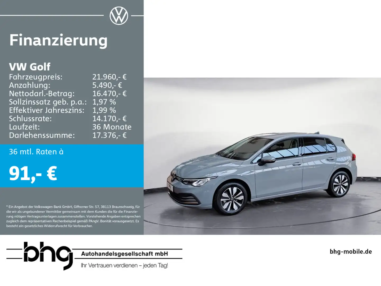Volkswagen Golf 1.0 TSI OPF Move Grau - 1
