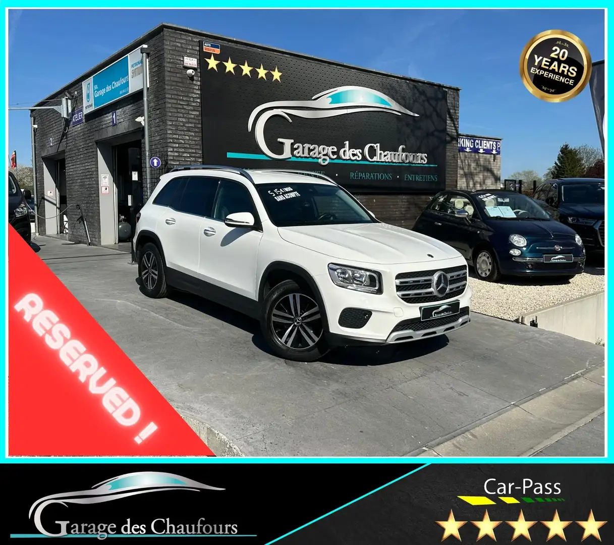 Mercedes-Benz GLB 180 ! 7 Places ! - Attelage - Navi - Cuir - Eu6d Blanc - 1
