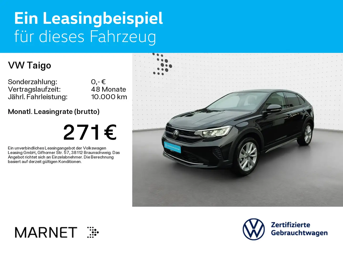 Volkswagen Taigo 1.0 TSI Move* Pano*Kamera*LED*SHZ*Klimaaut Schwarz - 2