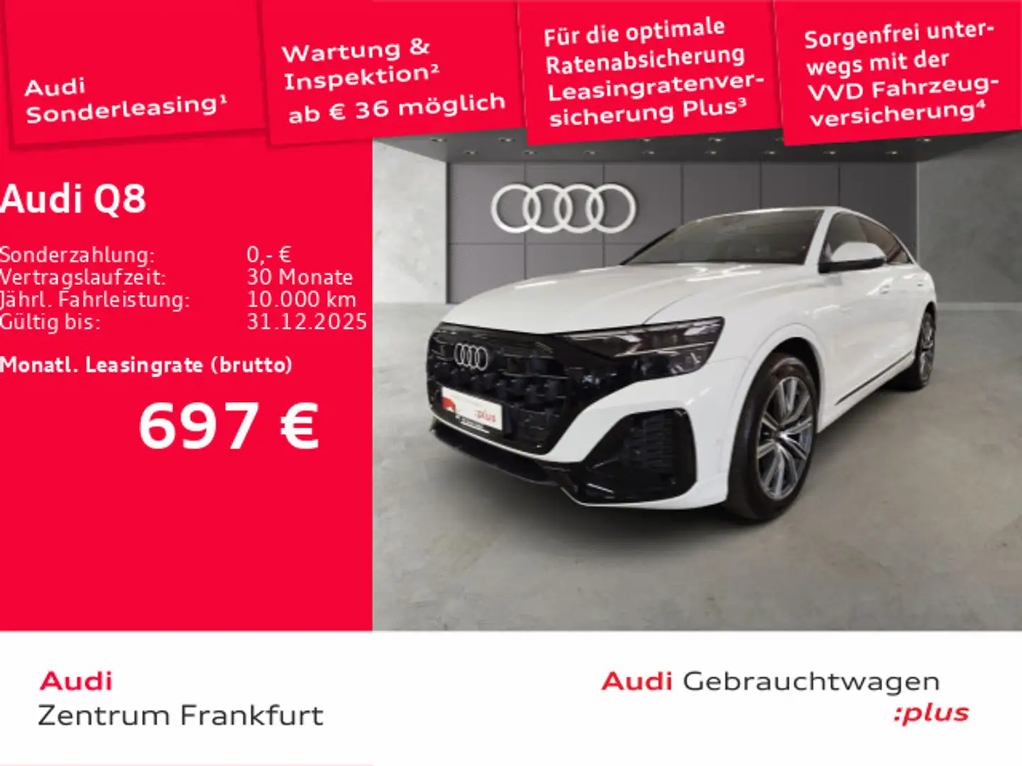Audi Q8 50 TDI quattro tiptronic MatrixLED Luft AHK P Weiß - 1