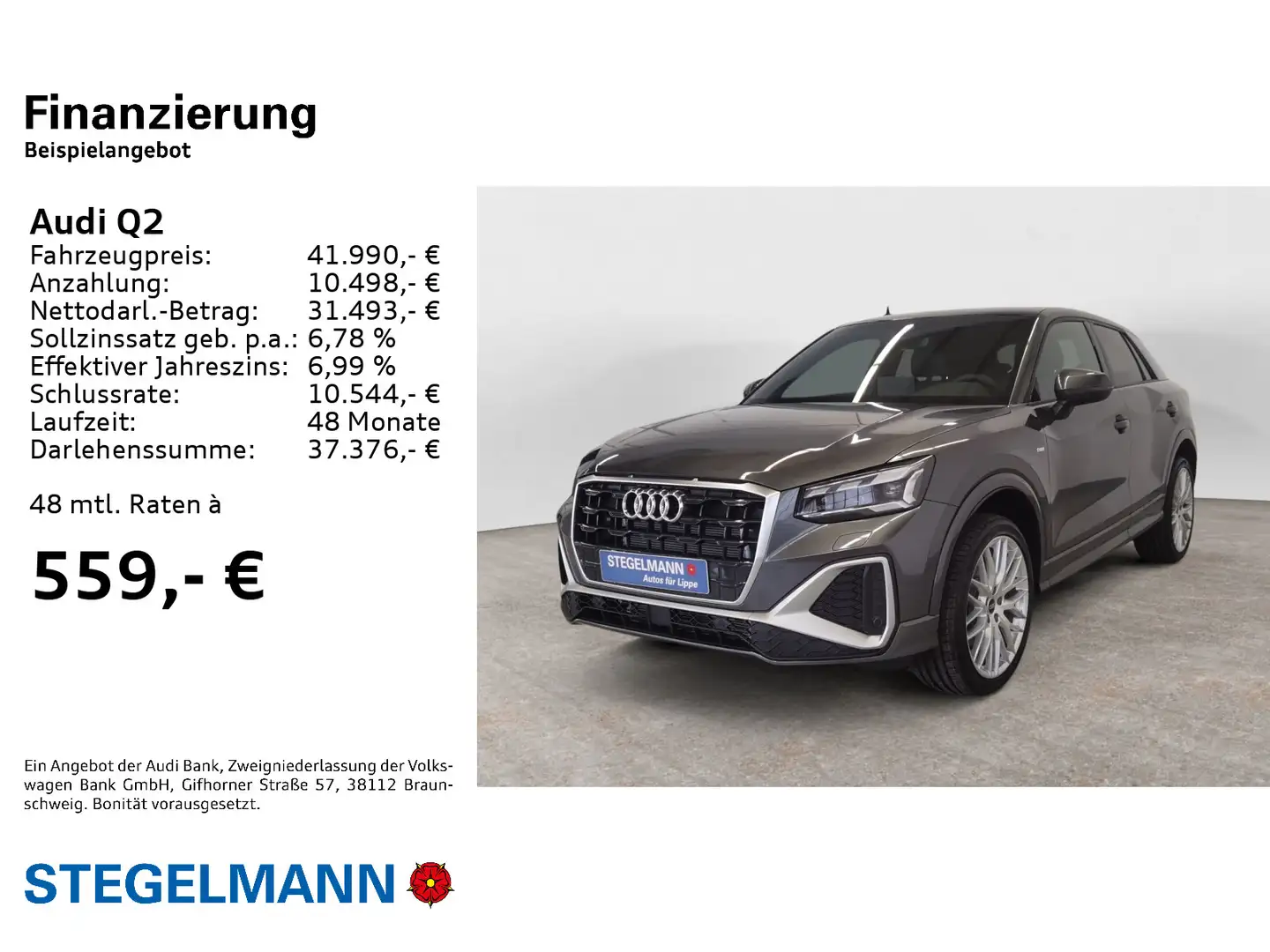 Audi Q2 S line 35 TFSI S tronic MATRIX AHK PANO ACC Grau - 2